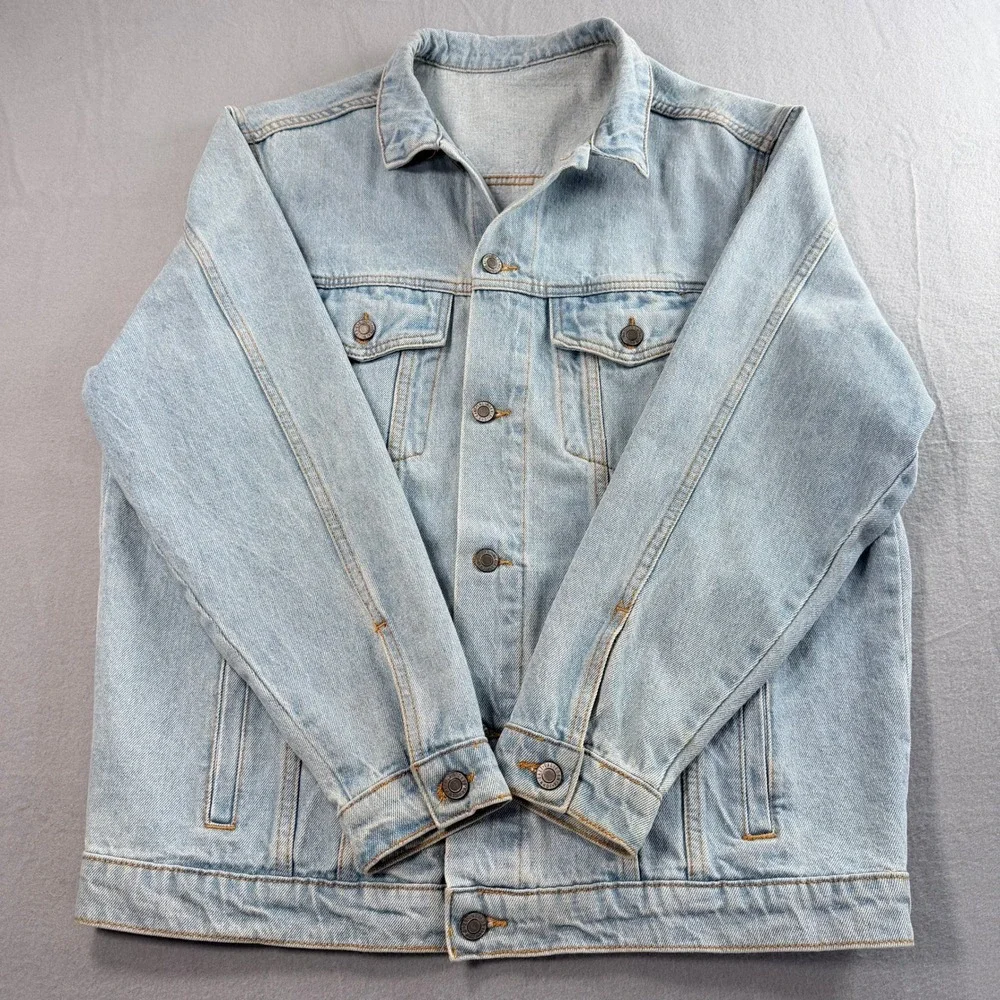 Vintage John Galt Denim Trucker Jacket Light Blue 90s Style Y2K Fall Grunge